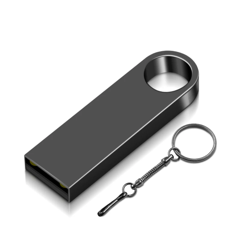 USB флеш-накопитель 64 ГБ 32 ГБ 16 ГБ 8 ГБ 4 ГБ флеш-накопитель водонепроницаемый металлический серебристый u-диск memoria cel usb флешка подарок логотип на заказ - Цвет: Black