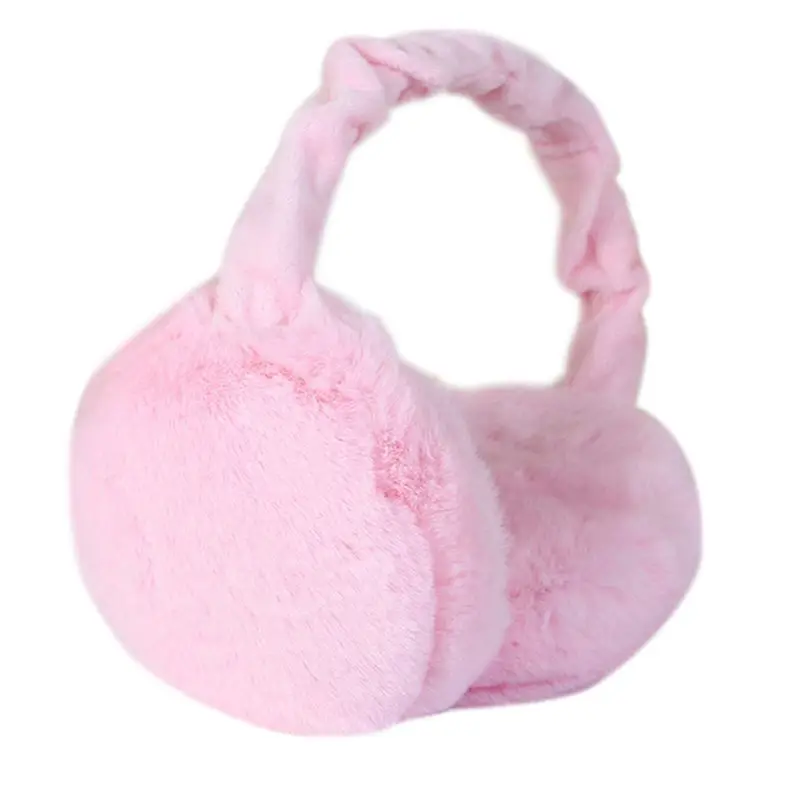Детские наушники с ушками, теплые зимние плюшевые наушники с ушками для девочек, снежные ветреные теплые наушники - Цвет: Pink