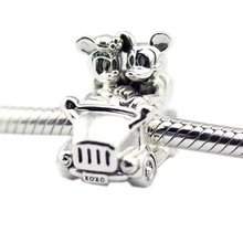 DIY Подходит для Pandora шармы Браслеты Винтаж мышь бусины в виде автомобилей стерлингового серебра 925-ювелирные изделия