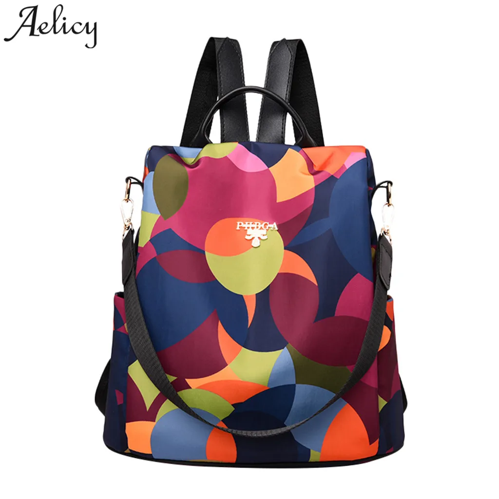 

Aelicy women Backpack Simple Contrast Color Multi-Function girls backpack Large Capacity Travel girls School Bags mochilas mujer