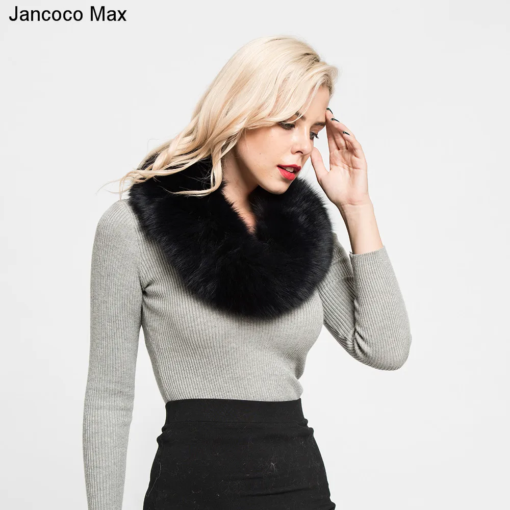 Jancoco Max, новинка, настоящий Лисий мех, шарфы, зимние, толстые, теплые, высокое качество, шаль, натуральный мех, глушитель, S7120