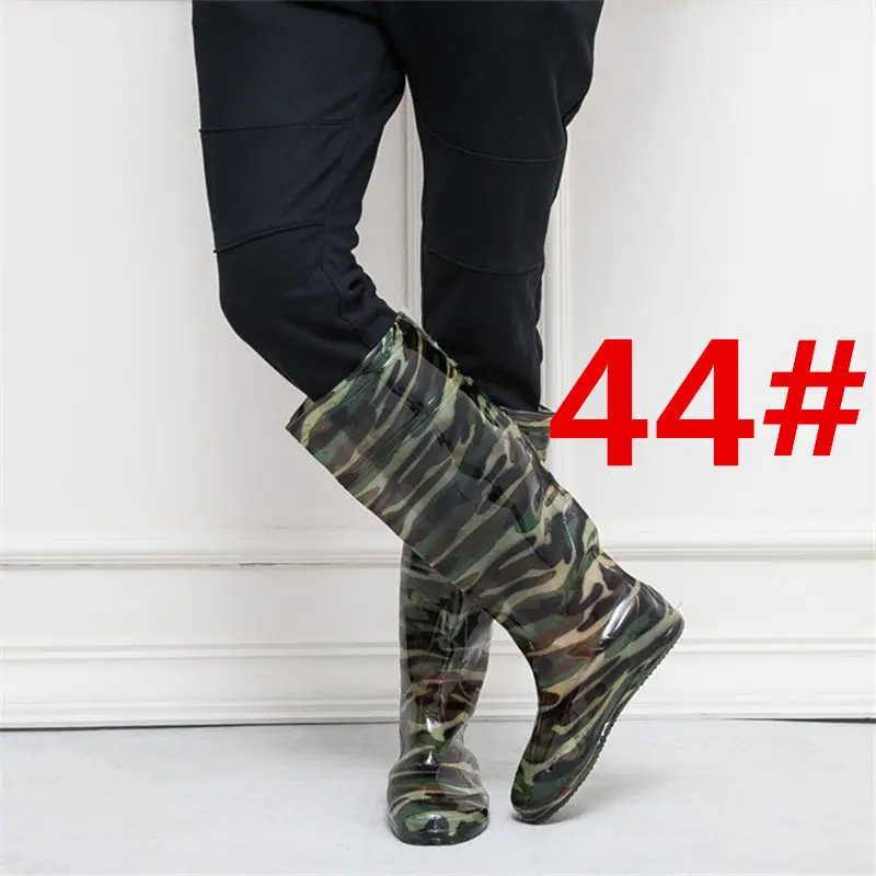 Высокие камуфляжные сапоги 45 см для рыбалки; износостойкие мягкие ботинки из ПВХ для охоты; Универсальные ботинки унисекс для рыбалки - Цвет: Camouflage 44