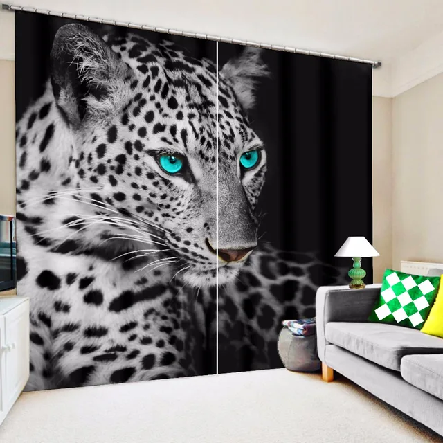 Curtains Ideas commercial curtains and drapes : Aliexpress.com : Buy 3D Leopard Blue Eyes Print Custom Design ...