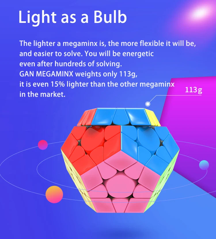 Gan 3x3 Megaminxeds, магический куб, без наклеек, скорость, профессиональная 12 Сторон головоломка, Cubo Magico, развивающие игрушки для детей