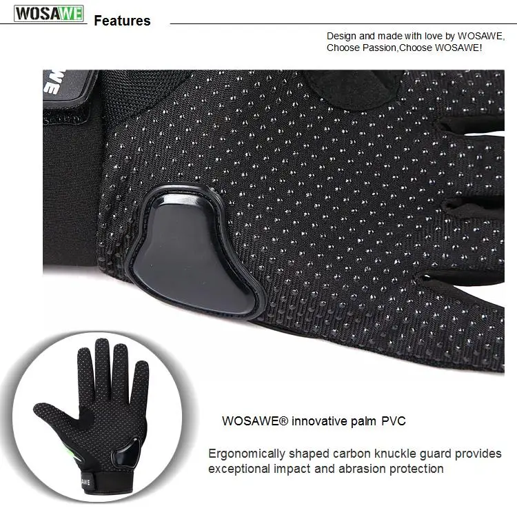 WOSAWE перчатки для сенсорного экрана Мотоциклетные Перчатки жесткий корпус заездов Luvas Guantes защита для мотокросса гоночные перчатки