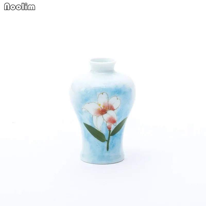 D NOOLIM Longquan Celadon ручная роспись цветок лотоса ваза керамическая гидропонная Маленькая ваза модное украшение дома орнамент - Цвет: D