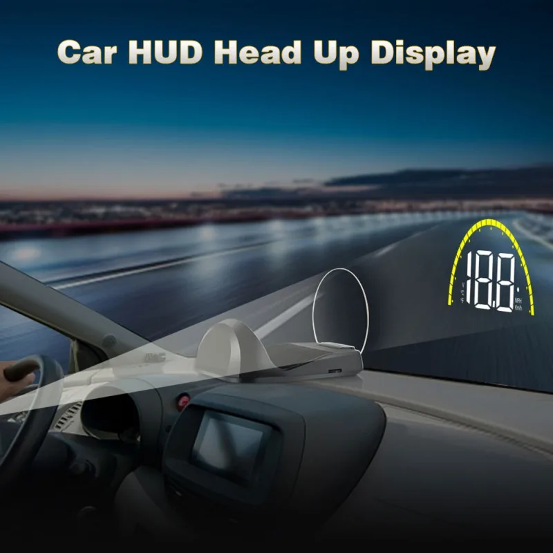 Автомобильный OBD2 Hud Дисплей с зеркальной цифровой проекцией для спидометра бортовой расход топлива Temp Head-Up дисплей