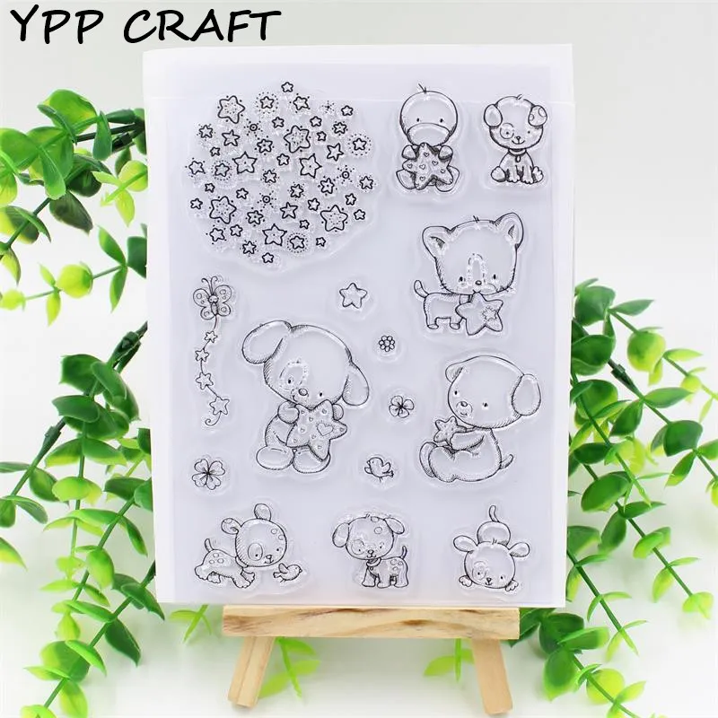 

YPP CRAFT Cute Animals Transparent Clear Silicone Stamp/Seal for DIY scrapbooking/photo album Decorative clear stamp sheets 722