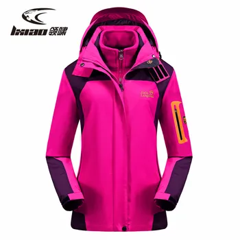 

LXIAO Hoodies Women Windbreaker Detachable Liner Softshell Fleece Jacket Women Hiking Camping Trekking Skiing Women Winter Coats