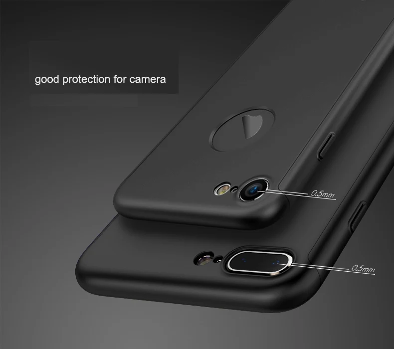 iphone 8 plus silicone case iPaky Full Body Cover Case For iPhone 7 360 Degree Hard PC Protective Shell For iPhone 7 Plus + Tempered Glass iphone 8 plus phone case