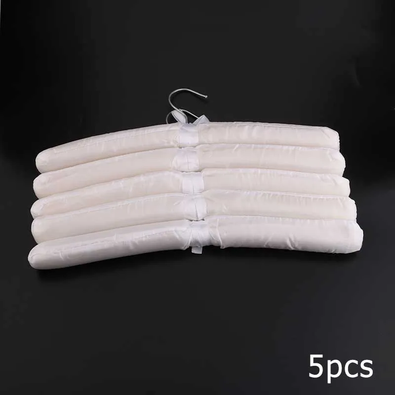 

5 Pcs/Set Children Clothes Hook Supplies Cream Milk white Satin Padded Coat Cloth Hooks Hangers For Wedding Or Party Dresses