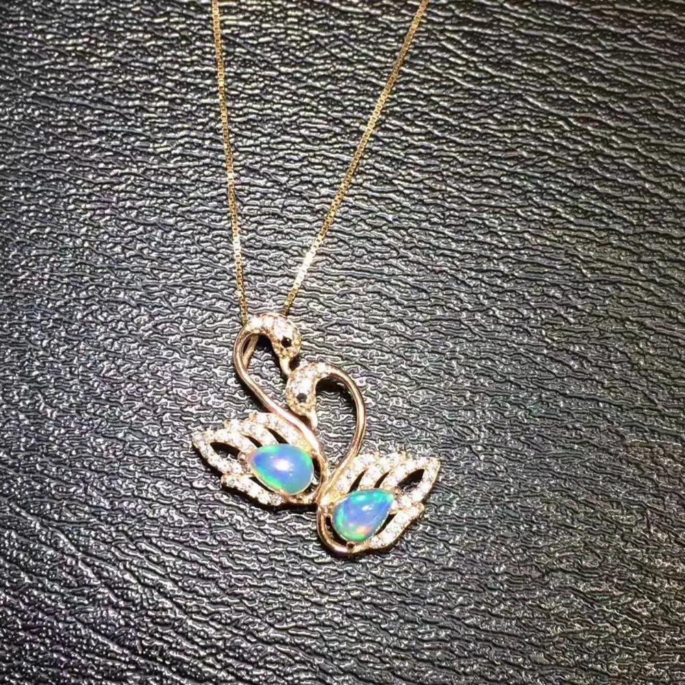 Naturel multicolore opale gem pendentif pierre précieuse naturelle pendentif collier 925 en argent