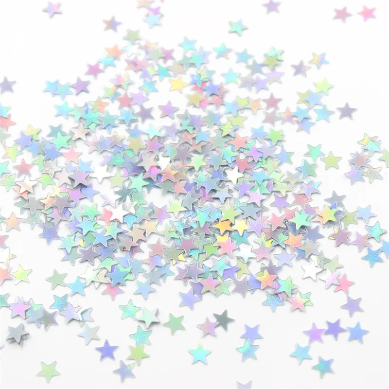 

KSCRAFT 6mm 2800pcs Silver Star shape sequins PVC Flat for DIY Card Making Craft Color Collection