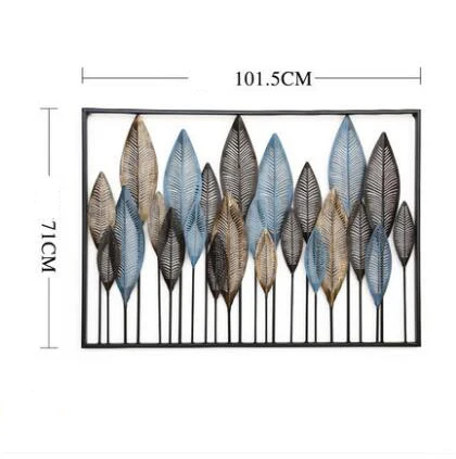 Американский кованый 3D стерео подвесной лист ремесла украшения стены Подвески дома Наклейка на стену для гостиной Фреска аксессуары - Цвет: style1--M