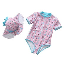 Dollplus/ Милая Одежда Для Купания Девочек преддошкольного возраста для девочек пляжное ванный комплект мультфильм шаблон Купальник Одна деталь Детский комбинезон Розовый