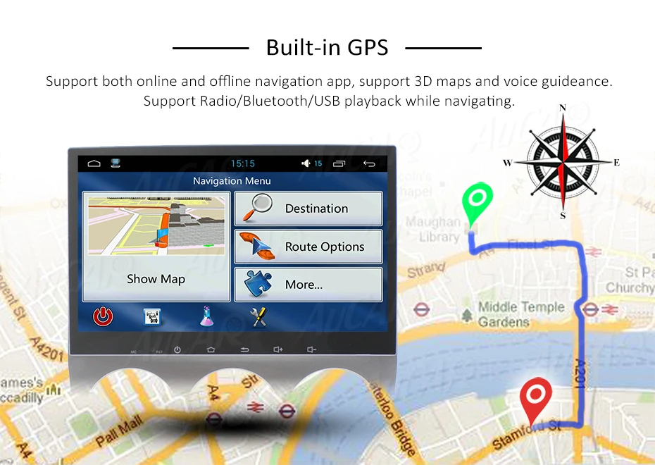 Clearance Android 7.1 car dvd player 9" GPS Navigation system for Mazda 5 2005 - 2009 HD 1024*600 Bluetooth GPS Radio WIFI 4G Stereo aux 15