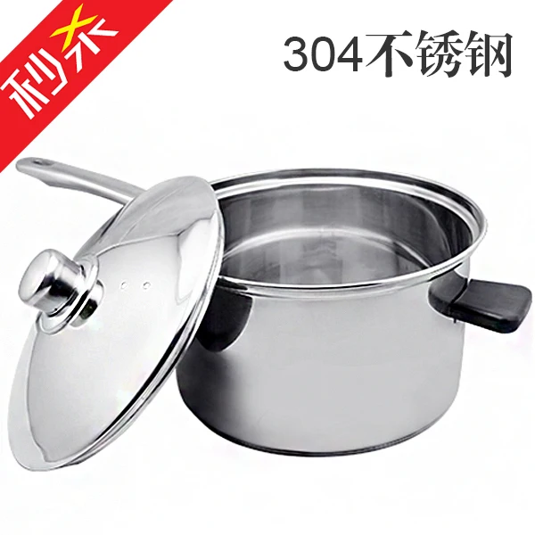 

304 stainless steel pot with large capacity soup pot stew steamer milk pan in the kitchen Upset after end of induction cooker