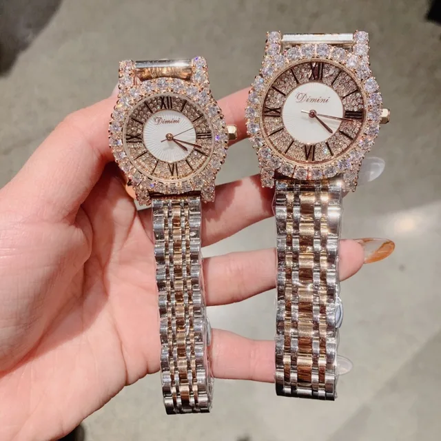 Classic Neutral Designer 2 Sizes Women Steel Watches Sparkly
