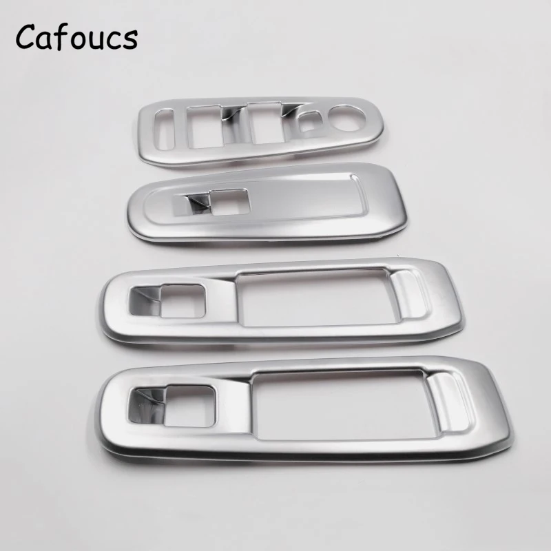 Cafoucs Car Window Switch Cover For Peugeot 308 408 Car Chrome ABS
