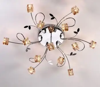 

Creative crystal box lights flower-shaped leaves ceiling light decorative lights bedroom restaurant corridor living room FG303