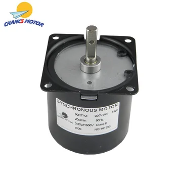 

CHANCS 60KTYZ Synchronous AC Motor 220V 1.2RPM 2.5RPM 5RPM 20RPM 30RPM 50RPM CW/CCW 14W for Machinery Spin