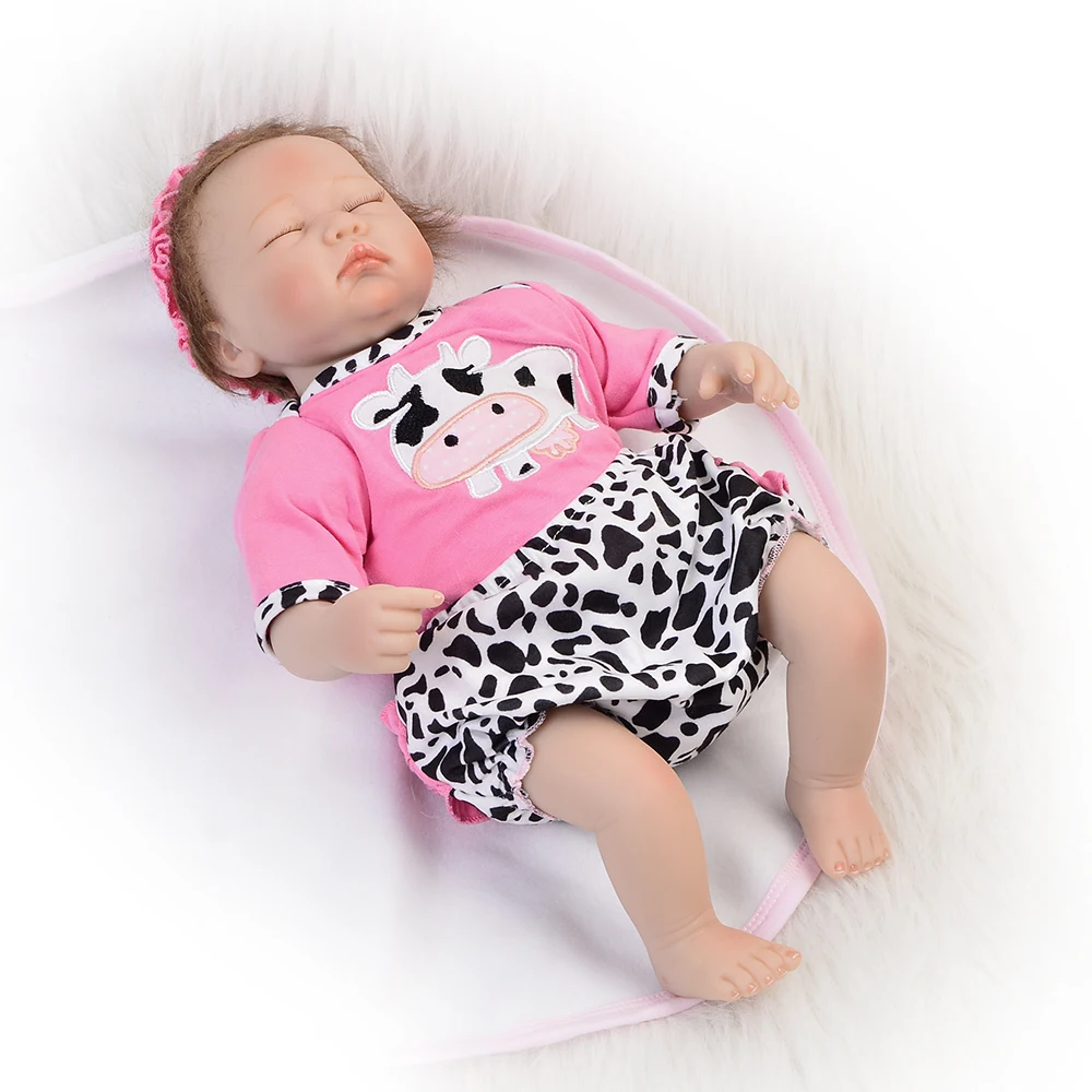

New Style 17 Inch Realistic Reborn Baby Doll Soft Vinyl Silicone 42CM Lifelike Newborn Girl Baby Doll For Children Birthday Gift