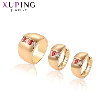 

Xuping White Synthetic Cubic Zirconia Party Jewelry Sets 2-piece Set Round Shaped Fashion Jewelry Women's Day Gifts 65088