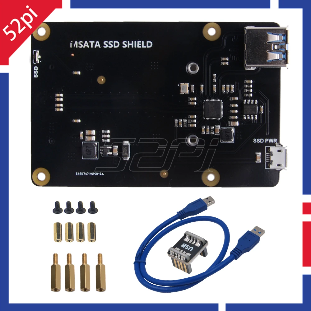  Auf Lager 52Pi Neue X850 V3.1 mSATA SSD USB 3.0 Expansion Modul Lagerung Expansion Board für Raspbe