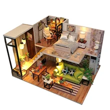 Ручная сборка модель кукольного домика декоративная мебель игрушка DIY Миниатюрные семьи Кукольный домик строительные наборы детский подарок на день рождения