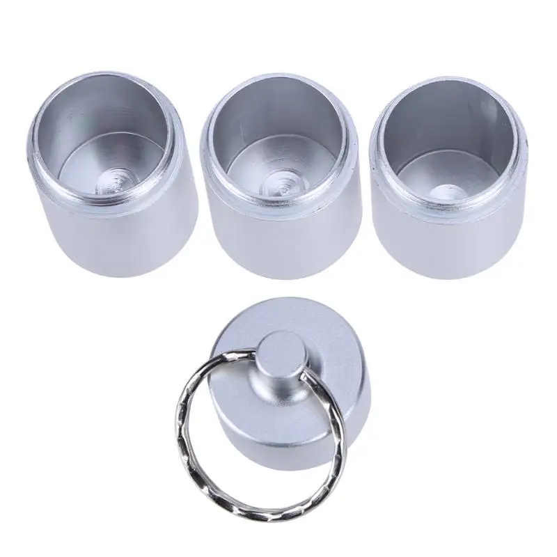 

Waterproof Portable Pill Storage Titanium Box Keychain Round Aluminium Alloy Box Ultralight Titanium Case Container Outdoor Tool