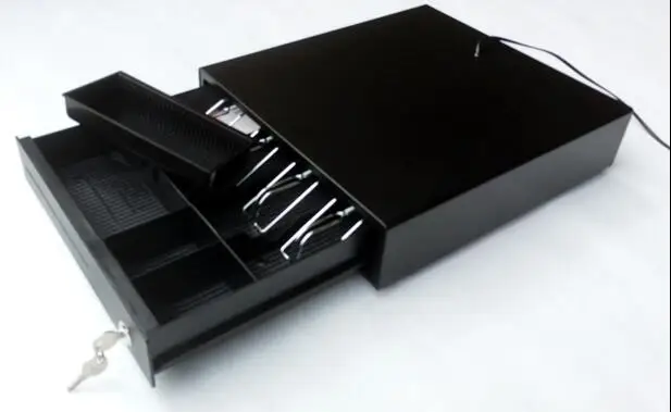 

JP-002 JEPOD Cash Register Drawer POS Cash Drawer Four grids three section of the cashbox with RJ11 interface