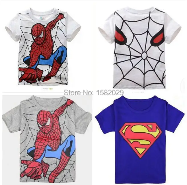 New 2017 boy's t shirt Spiderman cotton short sleeved t shirt printing