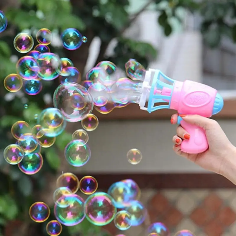 Забавная машина для создания пузырьков, игрушки для детей, полностью автоматические игрушки для выдувания воды, игрушки для детей на открытом воздухе, игрушки для детей с музыкальной водой - Цвет: Bubble gun