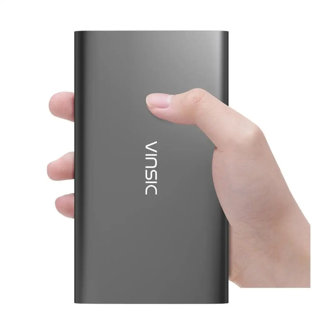 VINSIC 12000 mAh power Bank ультра тонкий 5 V 2.4A двойной USB внешний аккумулятор для iPhone X 8/8 Plus Xiaomi huawei зарядное устройство для мобильного телефона - Цвет: grey