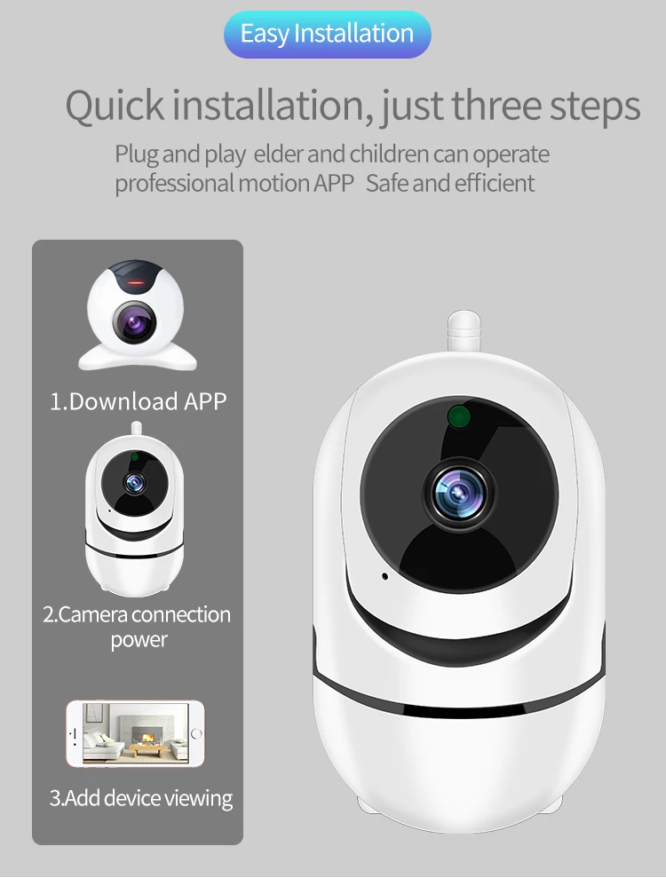 2MP 1080 P автоматическое отслеживание wifi детский монитор двухсторонний Интерком PTZ IP камера