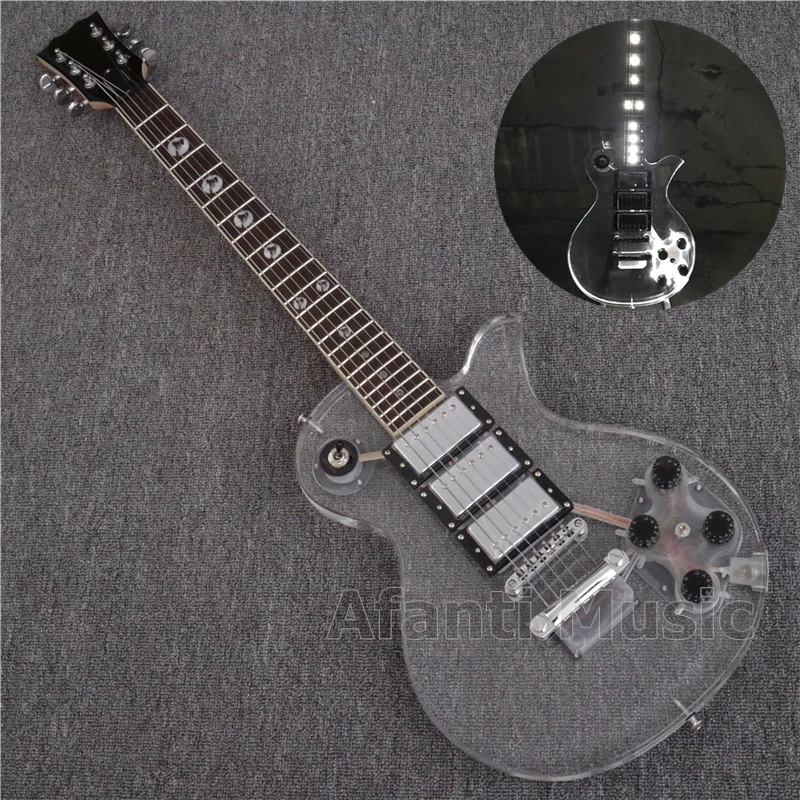 

Afanti Music New design Acrylic Body Super Electric guitar with White LED lights (PAG-101)