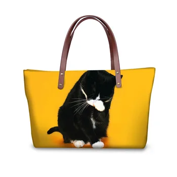 

Kawaii Animal Cat Pattern Tote Cross-body Bag for Women Colorful Female Big Messenger Bags Travel Beach Bag Feminina