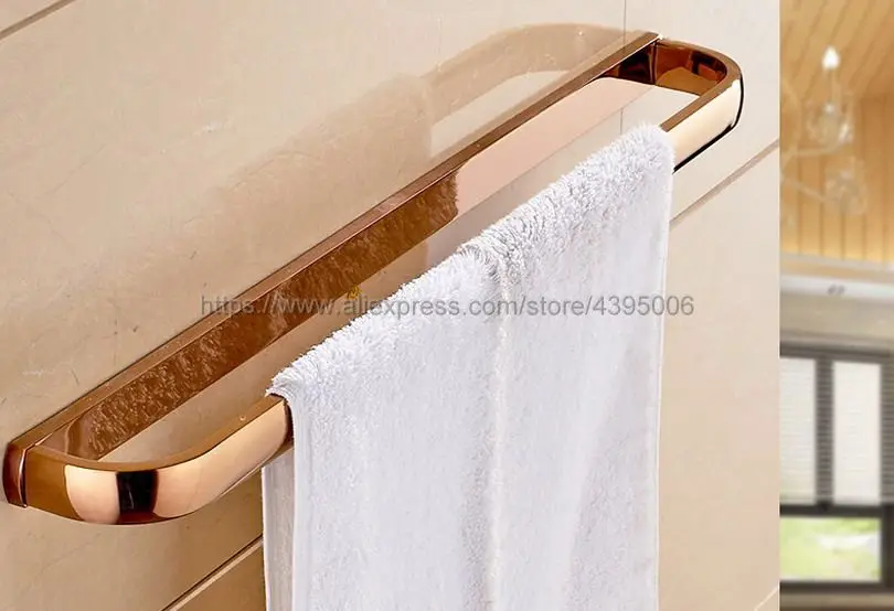 

Rose Gold Wall-mounted Towel Rails Single Towel Bars Towel Racks Towel Holder Bathroom Accessories Bba867