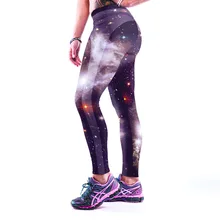 2017 Big Size 4XL Women High Waist Elastic Fitness Pants 3D Universe Starry Sky Printed Ladies Leggings Calzas Mujer Leggins