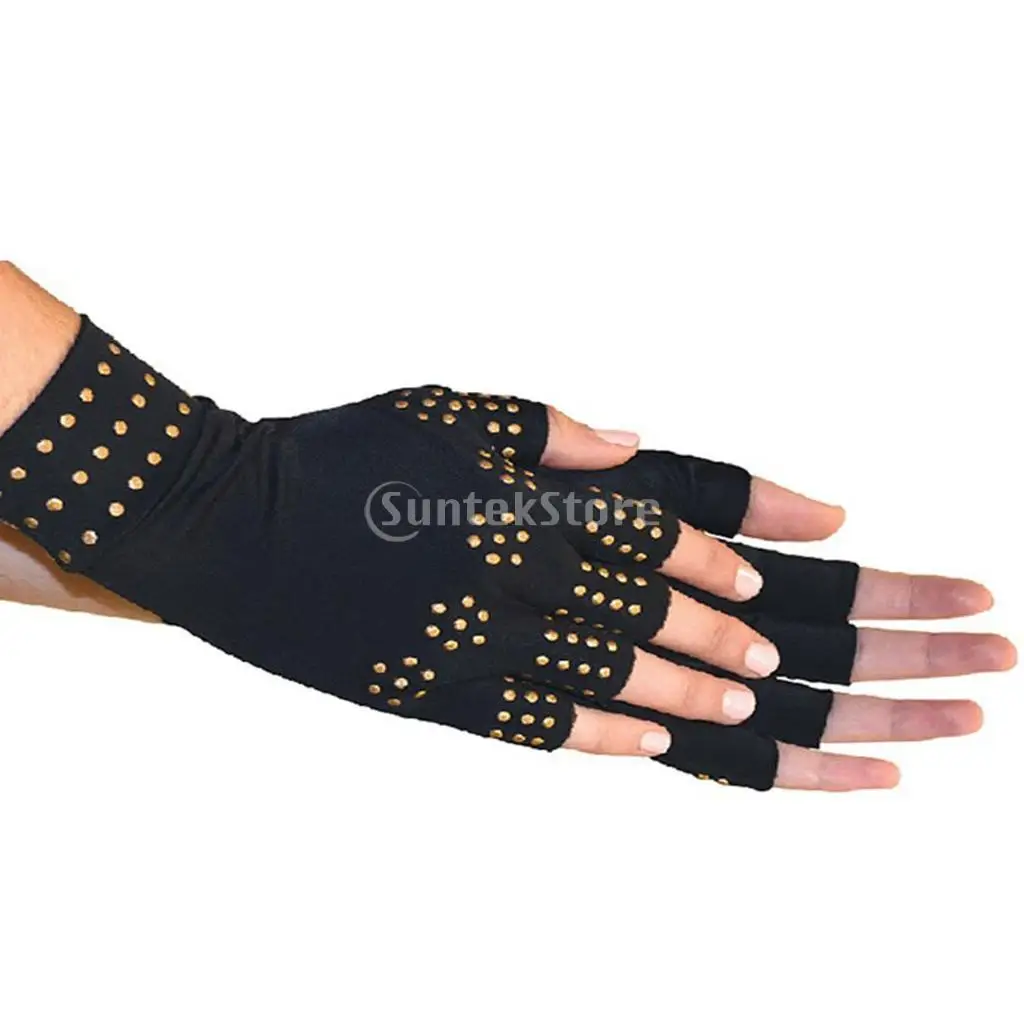 

Black Arthritis Gloves Compression Fingerless Gloves Magnetic Anti-Arthritis Therapeutic Hand Pain Heal Joints Relief