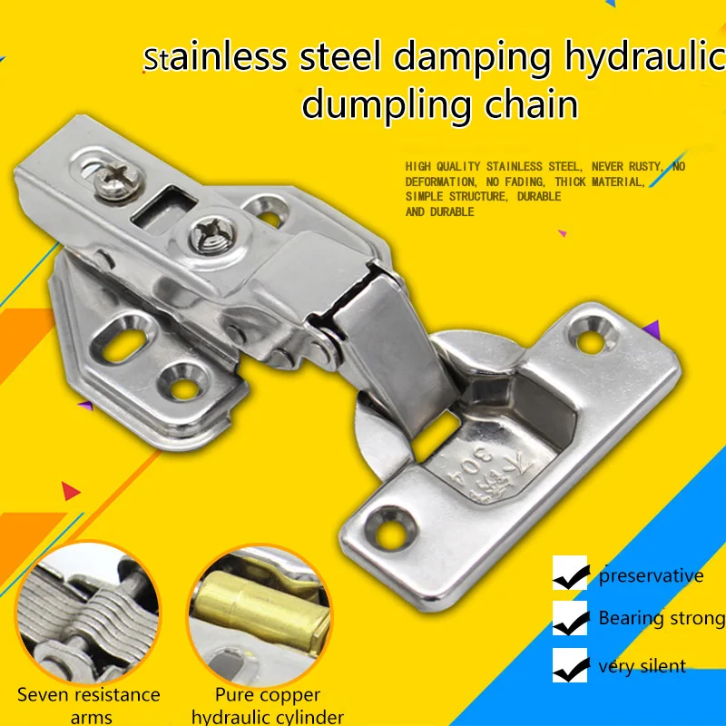 

4 Pcs Stainless Steel Soft Slow Close Cabinet Door Hinges Hydraulic Hinges Damper Buffer UD88