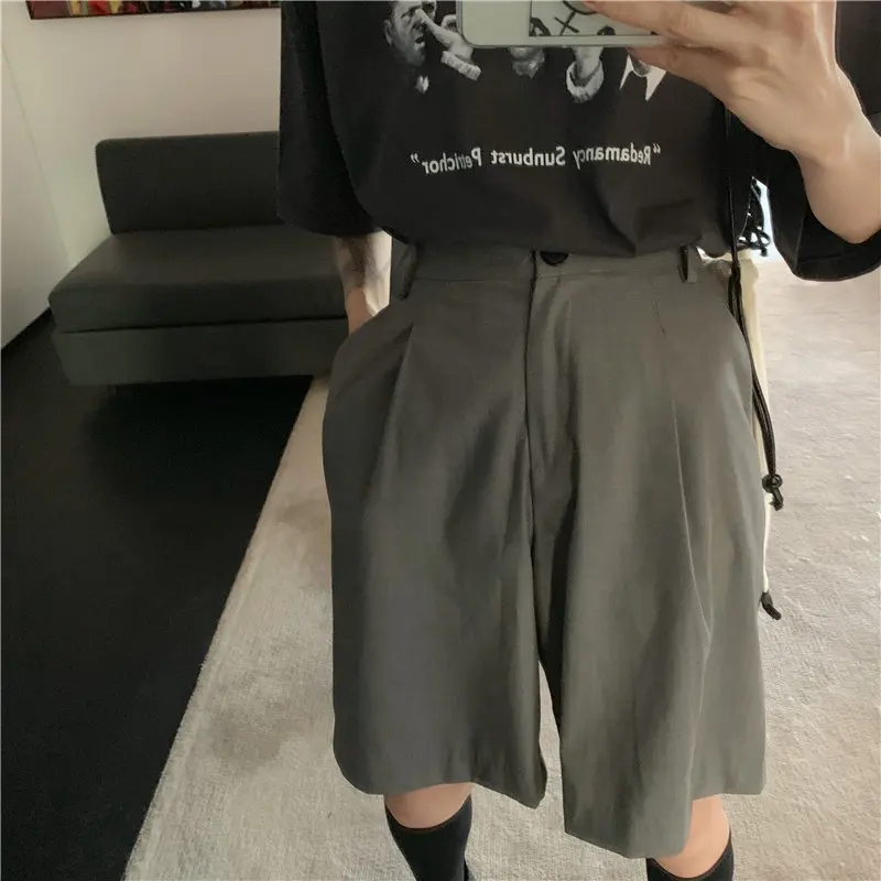 Cena HziriP kobiet urząd Lady 2019 Korea Chic spodenki lato kobiet kobiety spodnie stałe proste krótkie dorywczo wysokiej talii moda Feminino