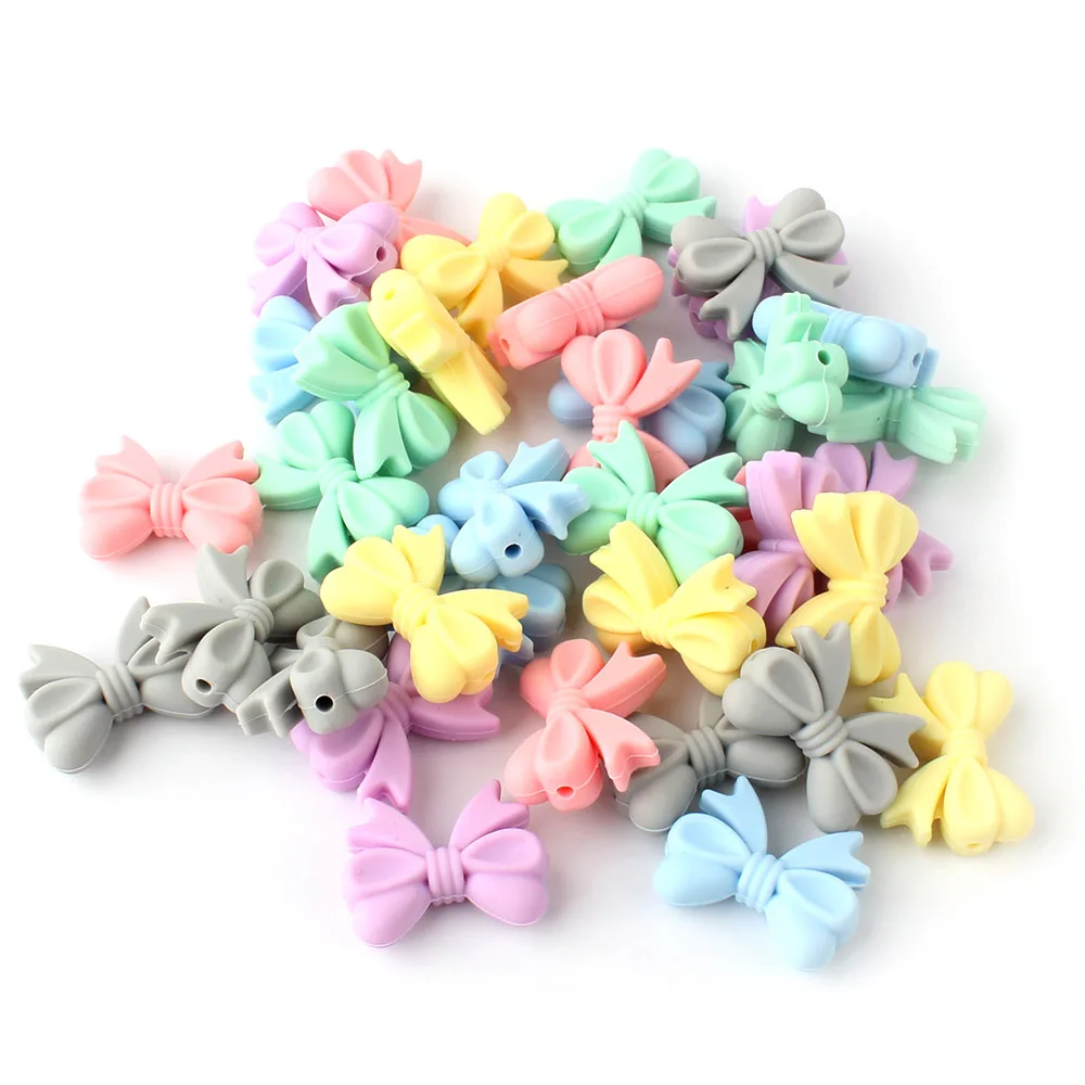 

500pcs 25mm Butterfly Silicone Beads Food Grade Silicone Teether Beads Animal Baby Teething Beads BPA Free Baby Tooth Care