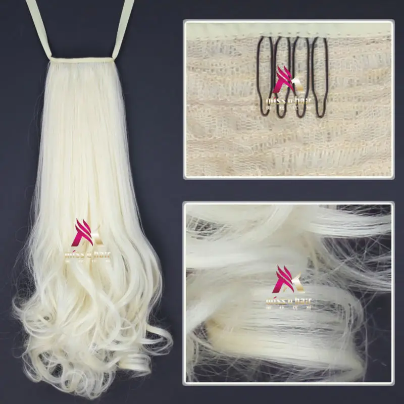 Miss U Hair 1" 45 см 110 г Синтетическая лента конский хвост длинные вьющиеся женская Сережка для наращивания волос кусок хвостики