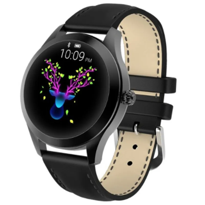 KW10 умные часы IP68 Водонепроницаемые часы монитор сердечного ритма монитор сна женские умные часы подходят для телефонов Android и iOS - Цвет: black