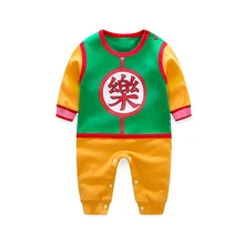 YiErYing детские комбинезоны хлопок китайские иероглифы печать Dragon Ball для новорожденных Для мальчиков и девочек с длинными рукавами; комбинезоны одежда для малышей