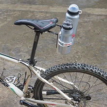Montaje Trasero de aluminio para bicicleta, Soporte de doble portabotellas de agua, soporte de triatlón extensible, estante fijo