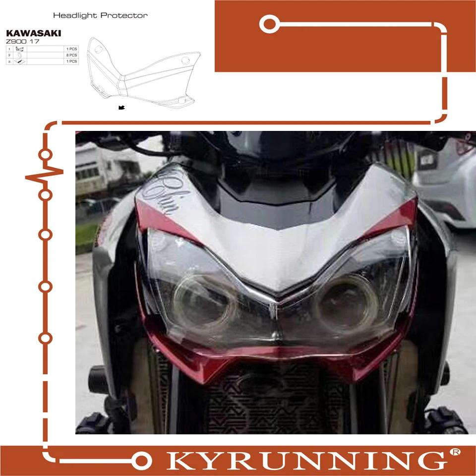

Teng Worship Motorcycle accessories Headlight Protector Cover Screen Lens For KAWASAKI Z900 Z 900 2017-2018 2019 Acrylic