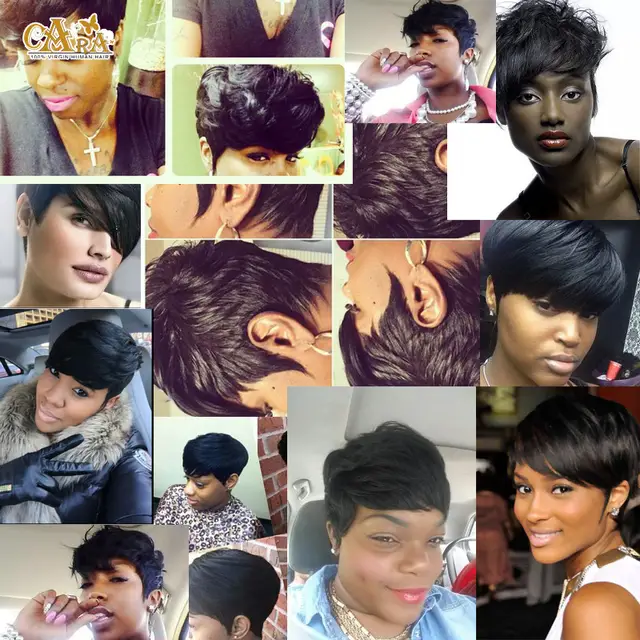 Brazilian Virgin Human Hair 27 Pieces Short Hair Weaving For Black