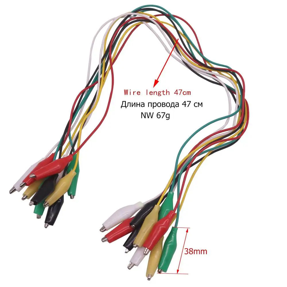 Совершенно новые 10 шт. зажимы типа «крокодил» электрические DIY Тестовые провода двухсторонние зажимы типа «крокодил» тестовая Перемычка провода - Цвет: 10 pcs